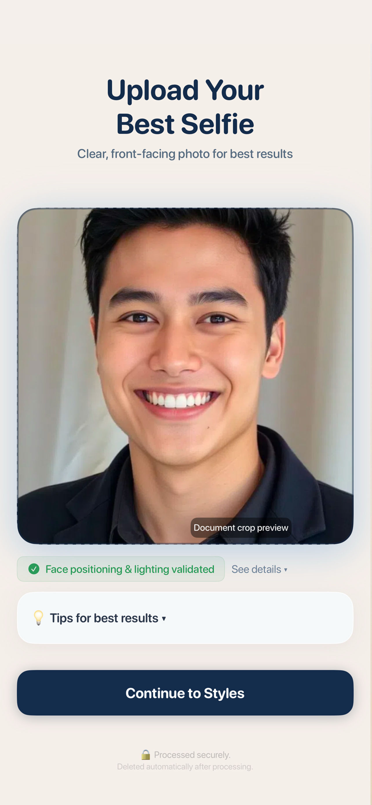 AI Headshot screenshot