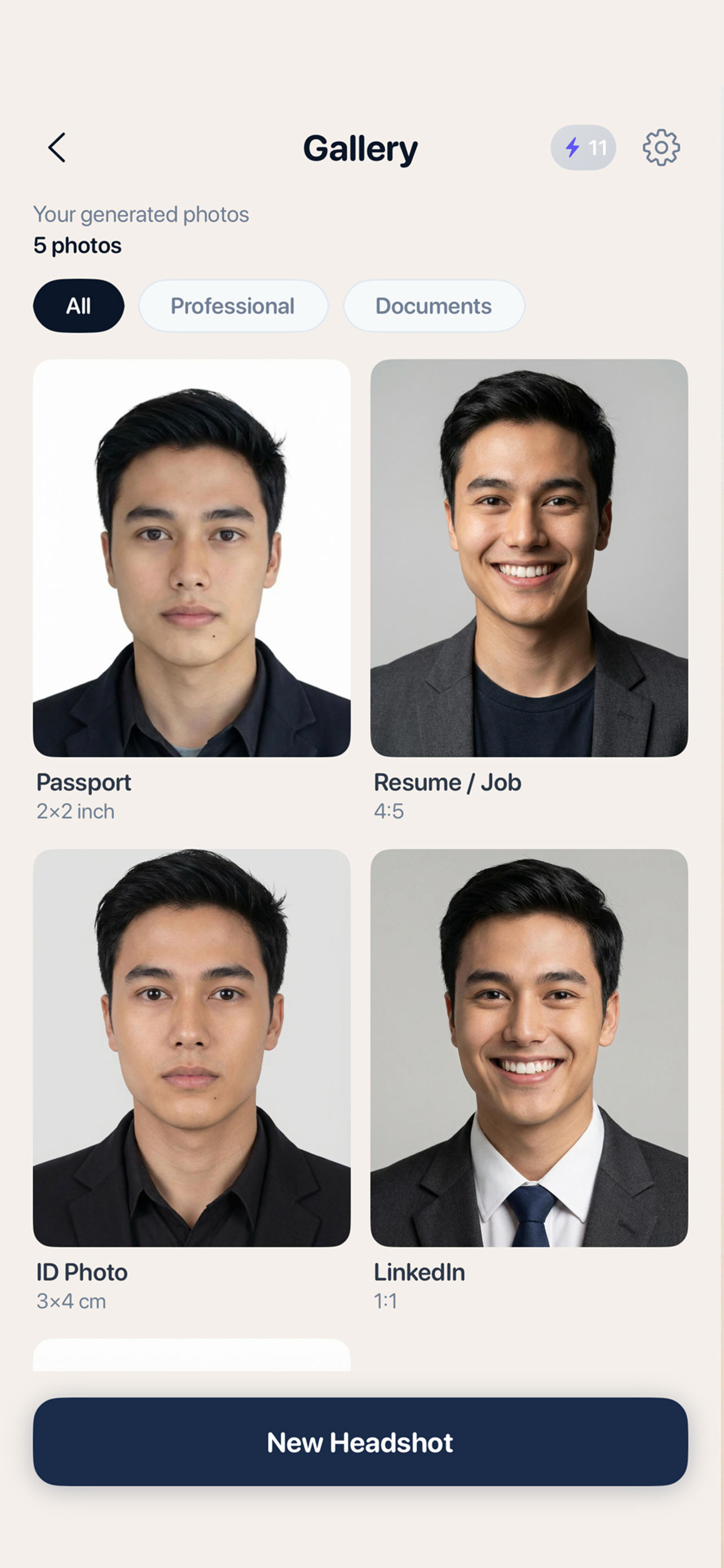 AI Headshot screenshot