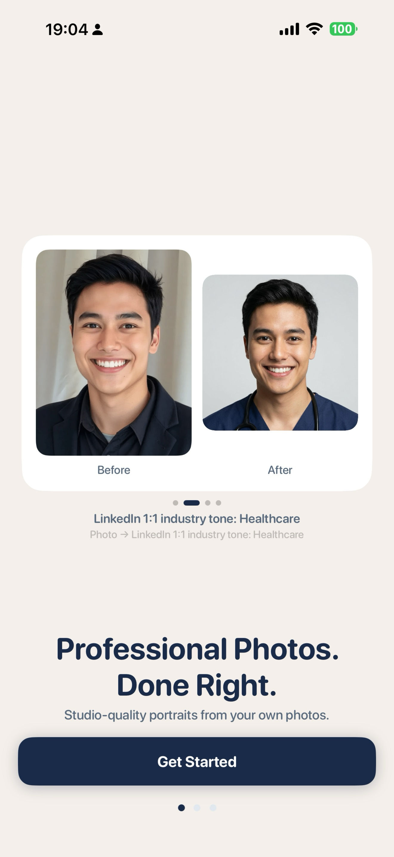 AI Headshot screenshot